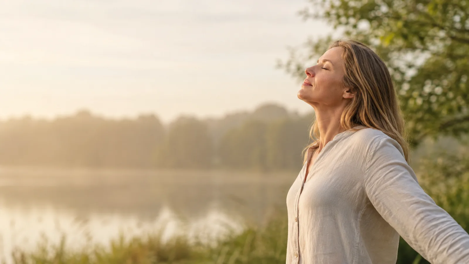 Aufatmen in der Natur im weichen Sonnenlicht